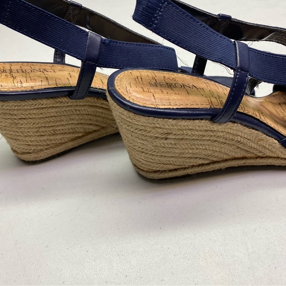 Merona NAVY Wedge Sandal, 9 Winter Sale - Picture 3 of 9